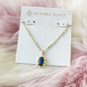 Kendra Scott Gold Piper Blue Lapis Pendant Necklace